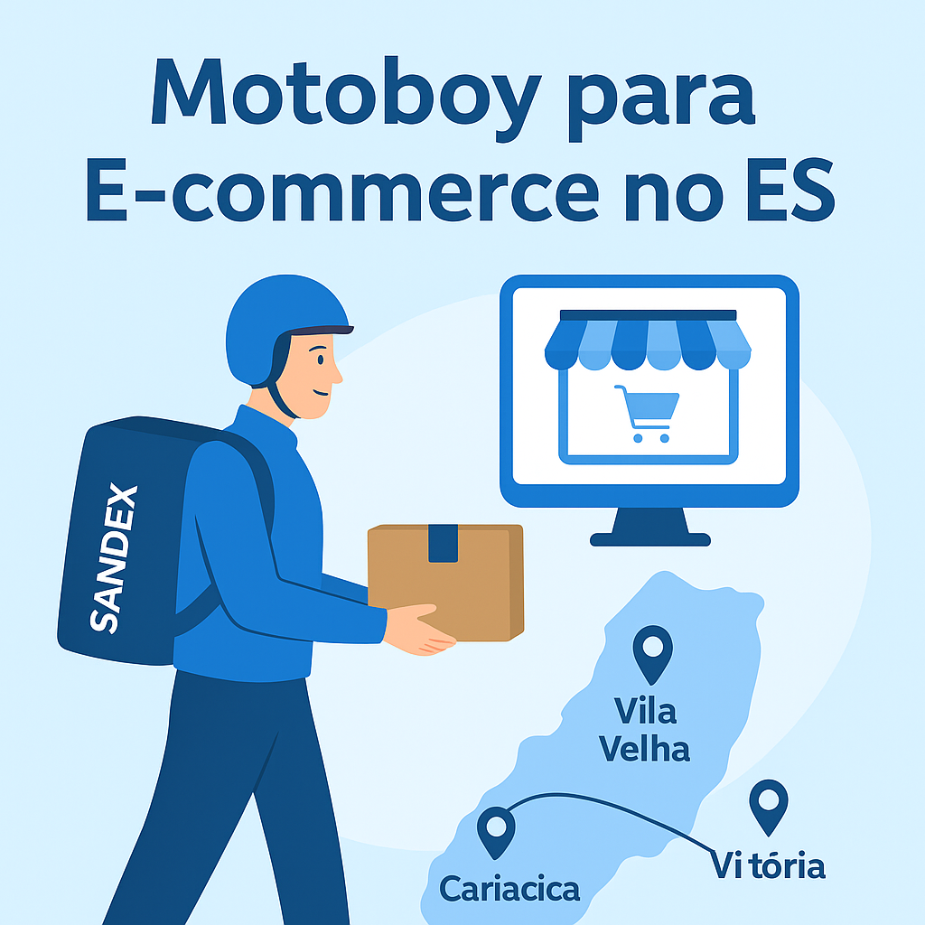 Motoboy Sandex entregando pedidos de e-commerce com cobertura em Vila Velha, Vitória, Serra e Cariacica no Espírito Santo.